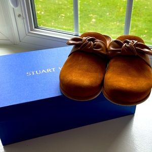 Stuart Weitzman Bandeau Clog Almond Suede- NWT